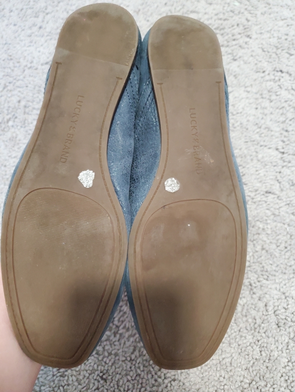 Lucky Brand Blue Alba Leather Flats Size 7.5 - Picture 4 of 9